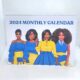 Black girl affirmation calendar. Inspired by Zeta Phi Beta. 12 months. January 2024 - December 2024.