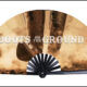 "Boots on the Ground hand fan with cowboy boots artwork and dramatic clack sound."
